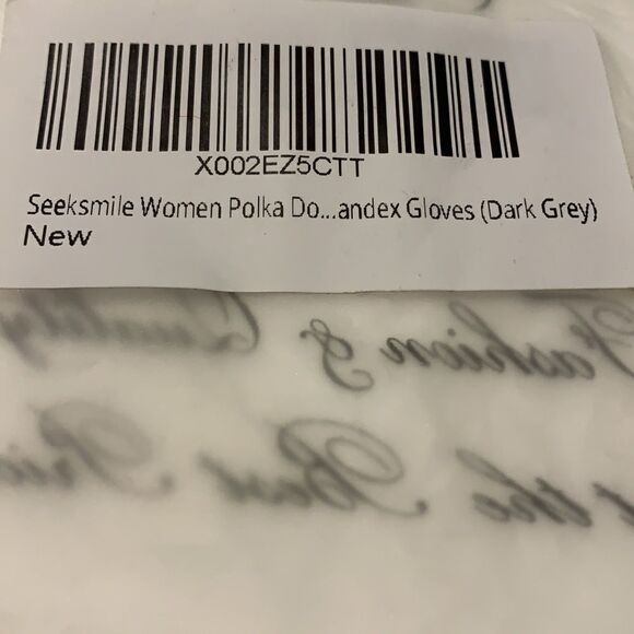 Women’s gray polkadot spandex gloves - Picture 4 of 4